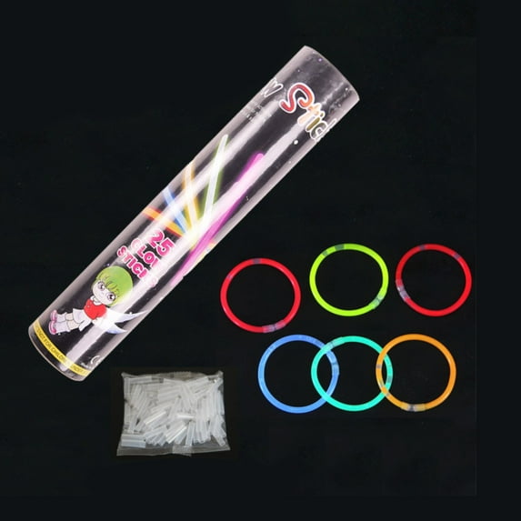 Safeglitz Halloween Glow Sticks – 1ml Glow-in-the-Dark Accessories for Kids & Adults5*200MM small fluorescent sticks 1 bucket 100 regular version