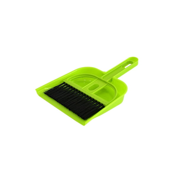 Safeglitz Handheld Mini Dustpan and Brush Set - Compact for Desks Car Interiors Pet Areas, Durable Plastic, Hangable Design for Easy Storage, Quick Cleanups Tool, Green