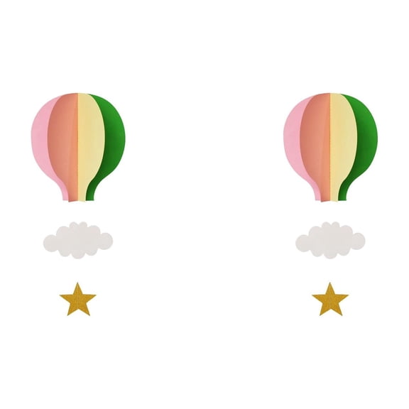 Safeglitz Hot Air Balloon Decorations Assorted Color Big Size Air Balloon Paper Garlands 2Pcs
