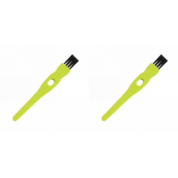 Safeglitz Mini Cleaning Brushes with Nylon Bristles  2 Pack, 4.3" Long  Precision Detail Cleaner for Razor, Nose Hair Trimmer, Mug Lid, Mosquito Lamp, and Small Crevices  Pink Plastic Handle(F)