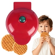 Safeglitz Mini Waffle Maker- Compact Electric Iron for Creative Homemade Treats - Nonstick Surface - Easy-to-Clean - Perfect for Children & FamiliesRed