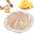 thumbnail image 1 of Safeglitz Non-Stick Fluted Silicone Cake Pan - Heat-Resistant Baking Mold for Pound Cake & Bread, Easy-Release Interior, Multi-Color Bundt Cake Mold, Foldable, 1PC(White), 1 of 4
