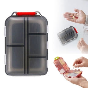 Safeglitz Pill Case, 2026 New 10-Compartment PP Storage Box with Label Stickers, Portable Container, Double-Layer Detachable Organizer with Sealed Lids for Daily & Travel Use