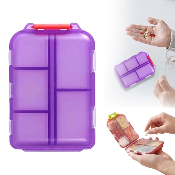 Safeglitz Pill Case, 2026 New 10-Compartment PP Storage Box with Label Stickers, Portable Container, Double-Layer Detachable Organizer with Sealed Lids for Daily & Travel Use