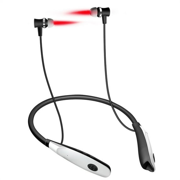 Safeglitz Sleep Headphones, Neck Hanging Ear Irradiator 650Nm Rechargeable Light Ear Canal Irradiation Tinnitus Infrared Earplugs Tinnitus Equipment Red Light Headband Headphones