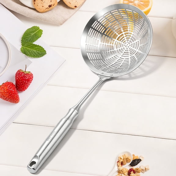 Safeglitz Stainless Steel Wire Skimmer Spoon with Handle for Kitchen Frying Food, Pasta, Spaghetti, Noodle