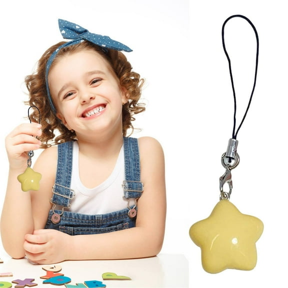 Safeglitz Star Phone Charm Lanyard – Fashion Jewelry Strap for Phones & Bags, Decorative PendantFive-pointed star pendant milk yellow star