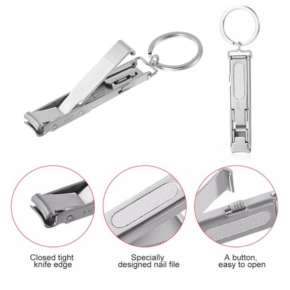 Safeglitz Ultra-Thin Multi-Functional Stainless Steel Nail Clippers - Portable Foldable, Beauty Tool