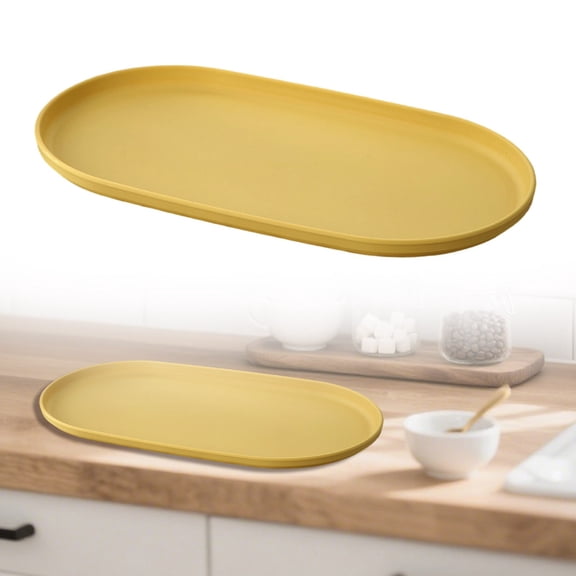 Safeglitz Yellow Plastic Serving Tray - Durable and Lightweight Fast Tray, Stackable Design, Perfect for Parties, Buffets, Casual Indoor Dining Setups