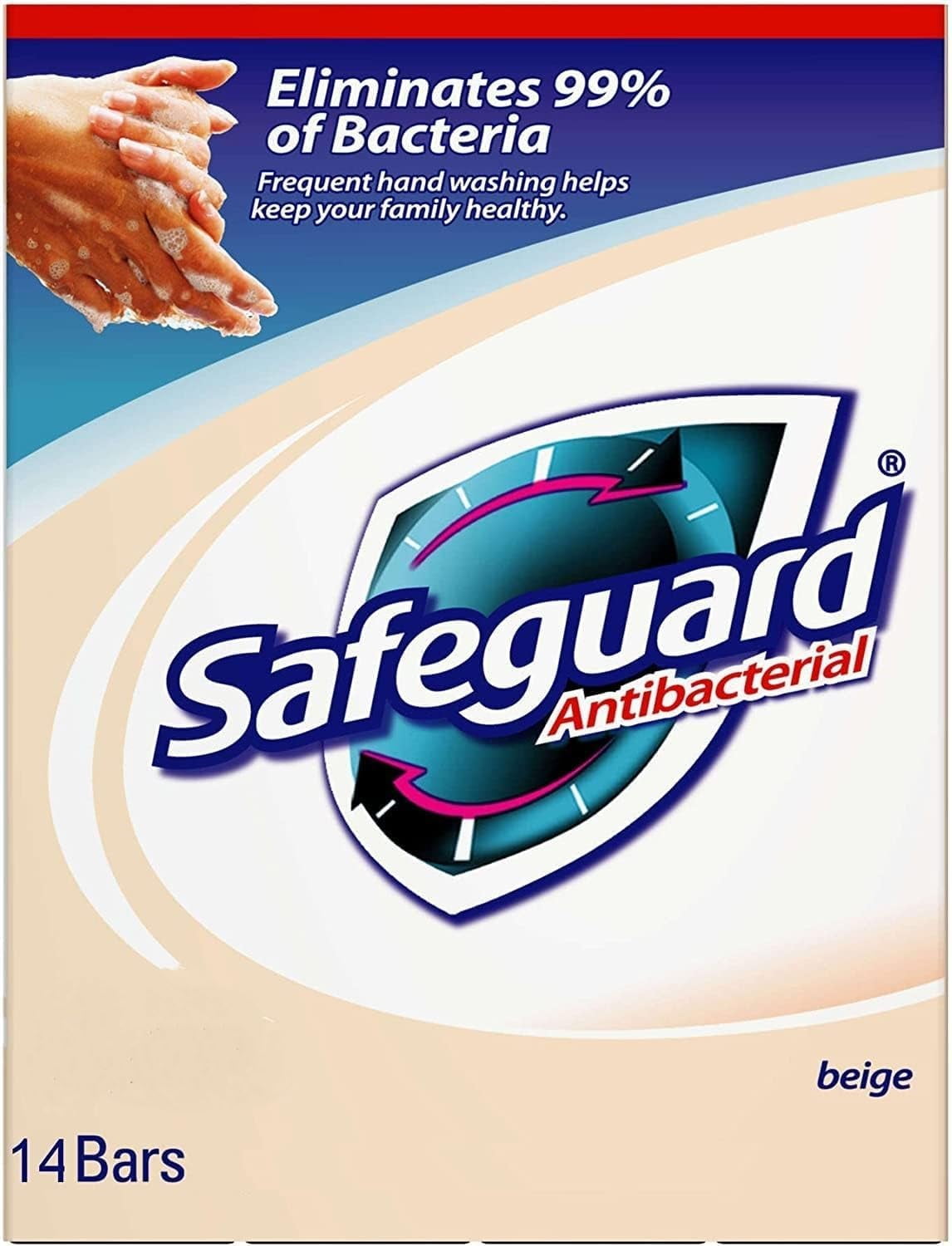 Safeguard 14 bars 4 MZF22 ounce (113 gram) each beige washes away bacteria antibacterial soap bar