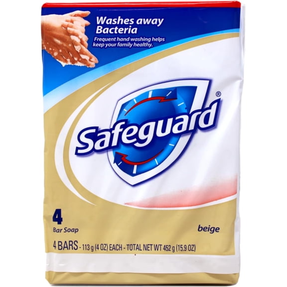 Safeguard Antibacterial Deodorant Bar Soap, Beige - 4 Oz, 4 Ea, 2 Pack