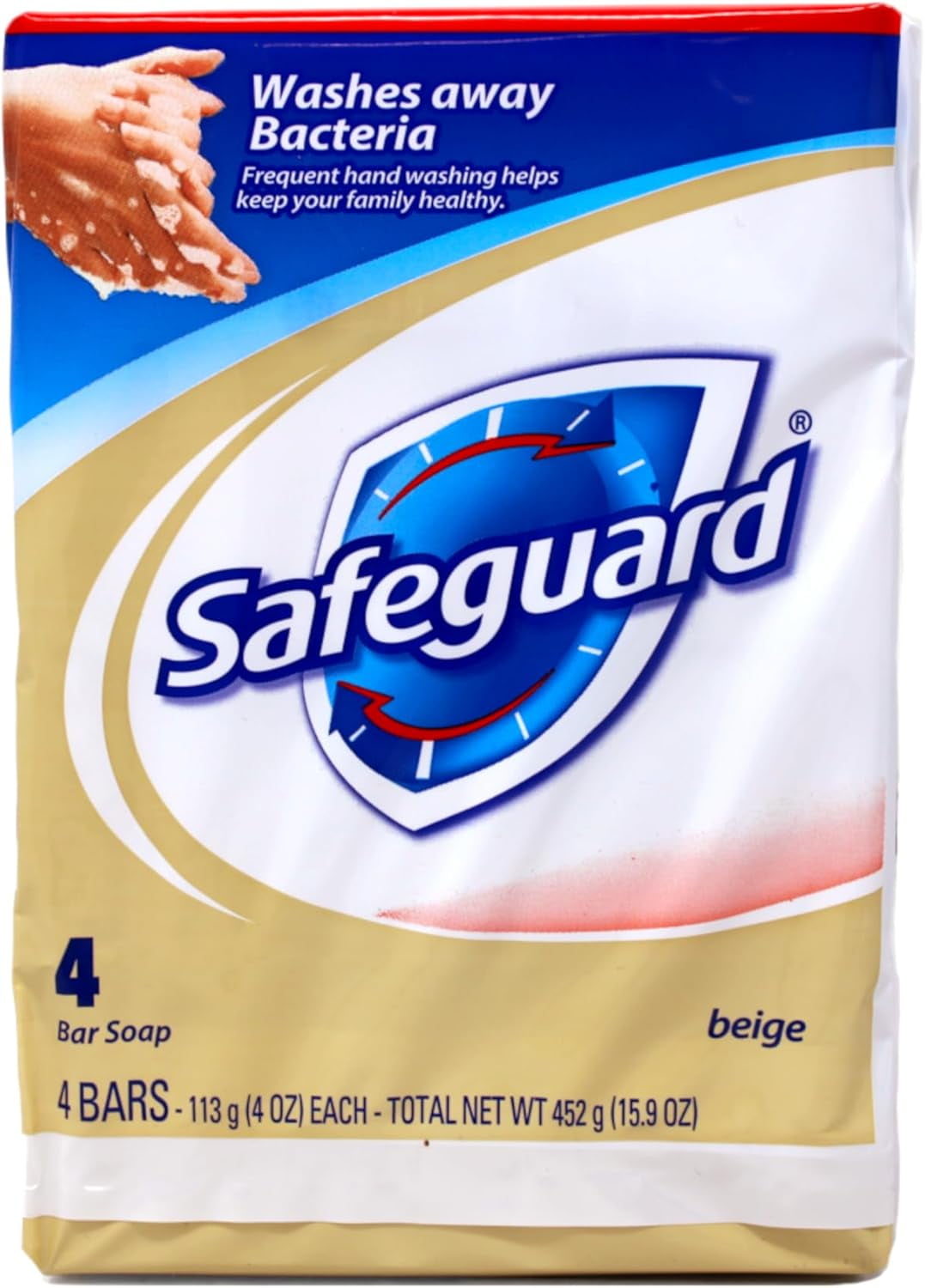 Safeguard Antibacterial Deodorant Bar Soap, Beige - 4 Oz, 4 Ea, 2 Pack