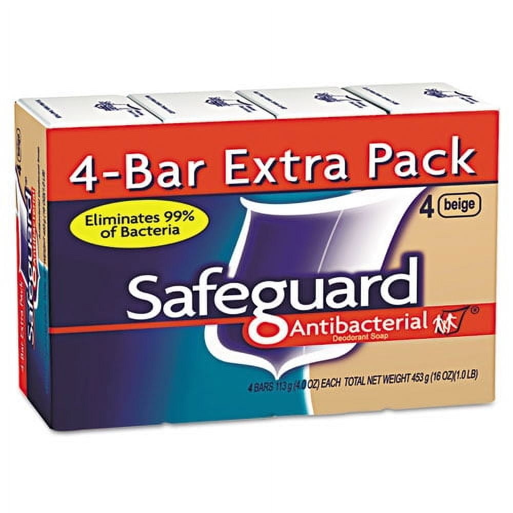 Safeguard Antibacterial Deodorant Bar Soap, Beige - 4 Oz, 4 Ea, 3 Pack
