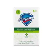 Safeguard Deodorant Bar Soap, White with Aloe, 4 oz, 4 Ct