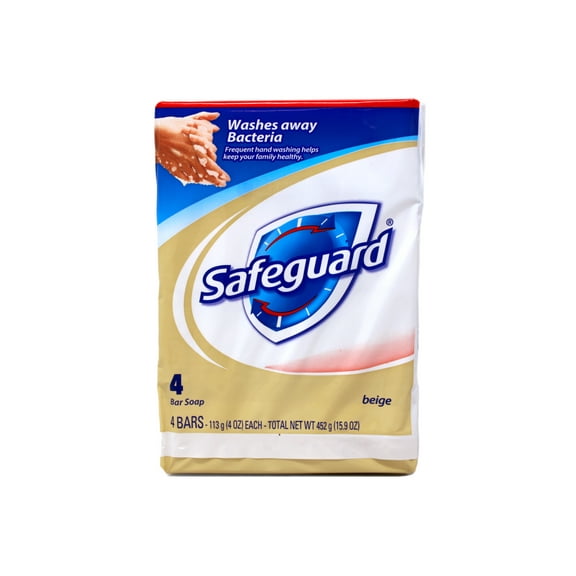 Safeguard Antibacterial Deodorant Soap Bar Eliminates 99% Bacteria (4 Pack)
