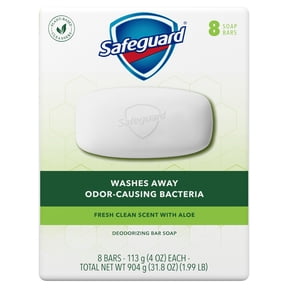 Safeguard Bar Soap Fresh Clean Scent with Aloe, 4 oz, 8 Count