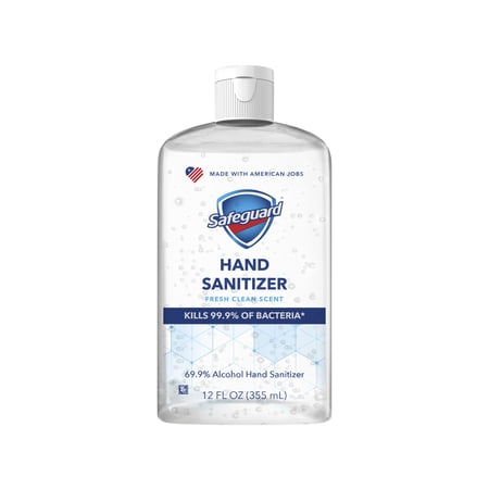 Safeguard Hand Sanitizer, Fresh Clean Scent, Contains Alcohol, 12 oz