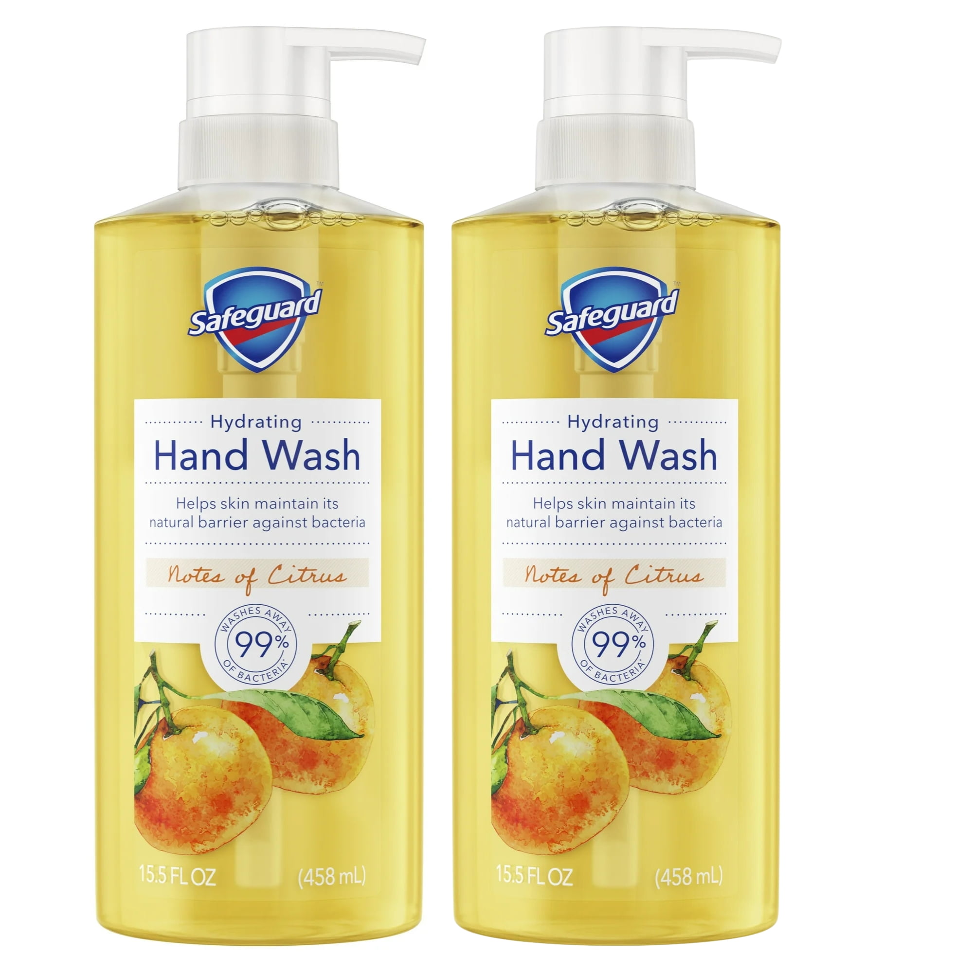 Safeguard Hydrating Hand Wash, Notes of Citrus, 15.5 fl oz, 2-Pack