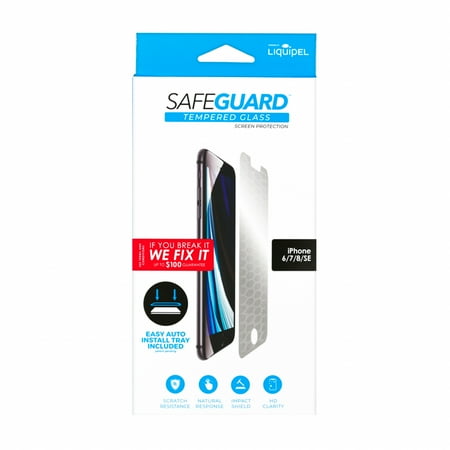 Liquipel - Safeguard Glass Screen Protector for Apple iPhone 6/ 6S / 7 / 8 / SE - Clear