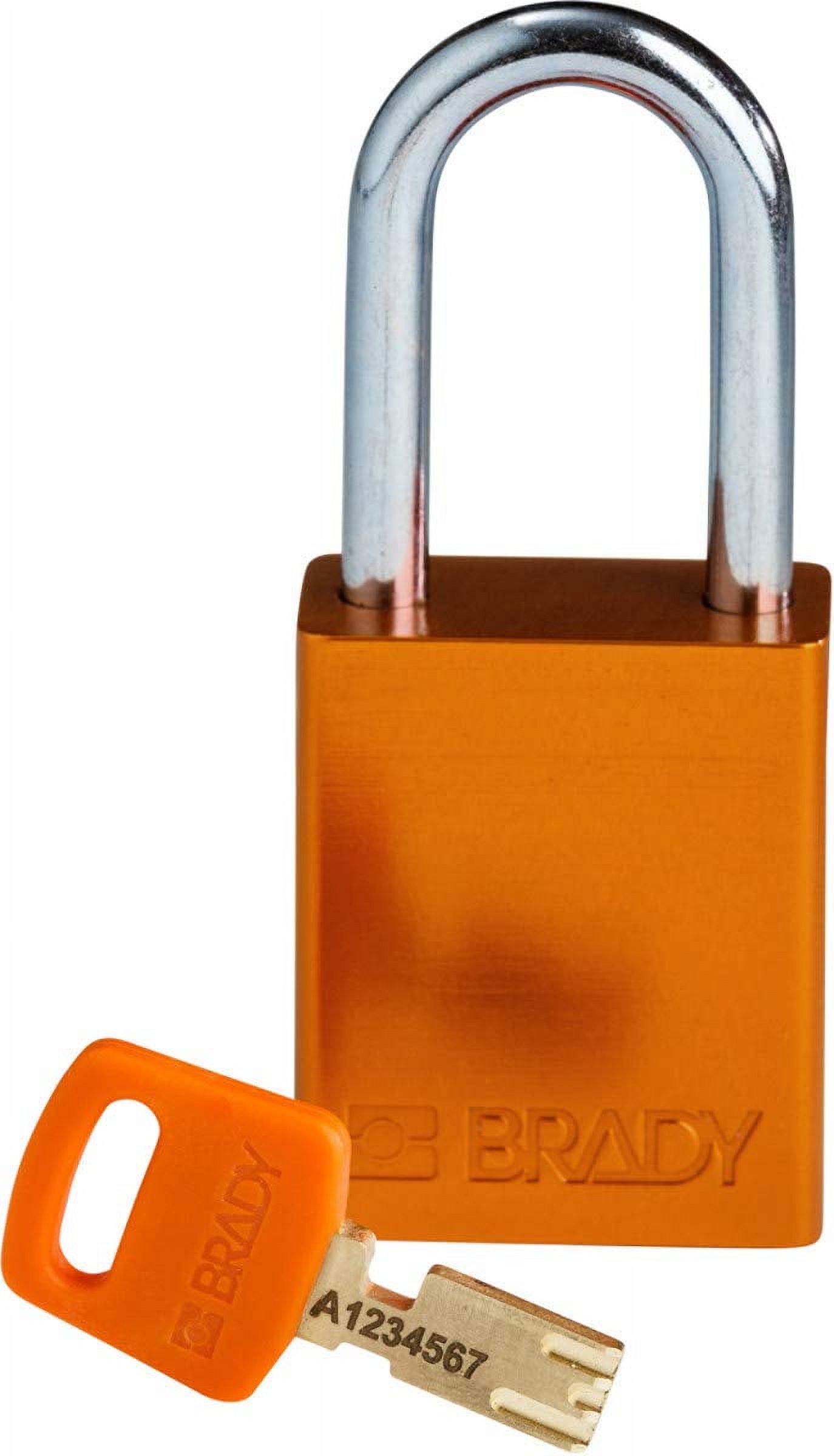 Safekey Lockout Padlock Aluminum Orange 1.5" Steel Shackle
