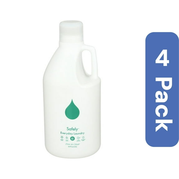 Safely Free & Clear Laundry Detergent 64 Ounce (Pack of 4)