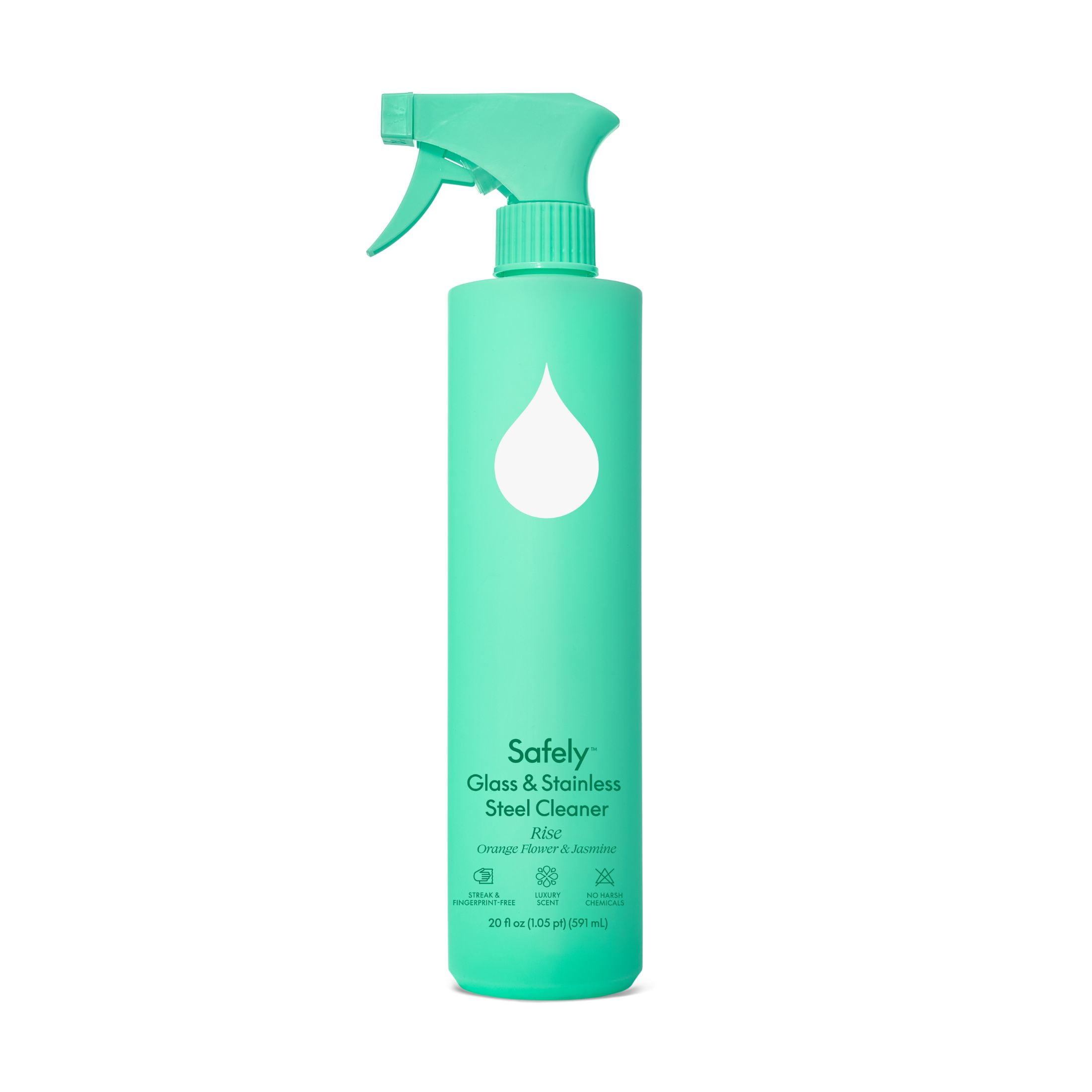Safely Glass & Stainless Steel Cleaner, Ammonia-Free Glass Cleaner, Rise Scent, 20 fl oz