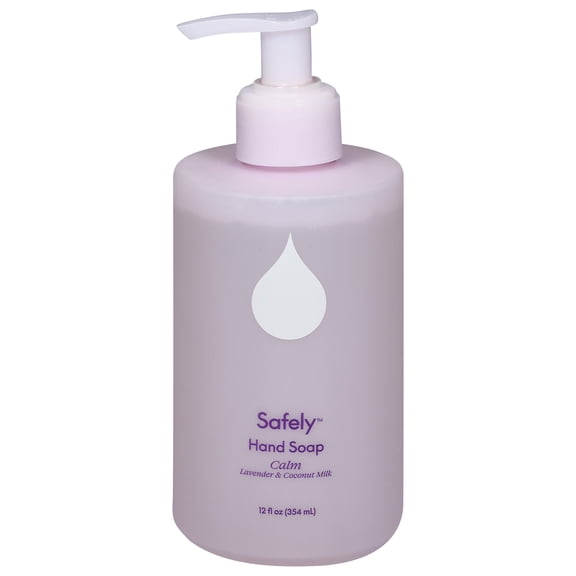 Safely Hand Soap Calm- Plant-Based Moisturizing Aloe & Coconut Formula with Signature Bright Scent | Paraben-Free, Skin-Calming | Liquid Hand Soap Refill, 12 fl oz,