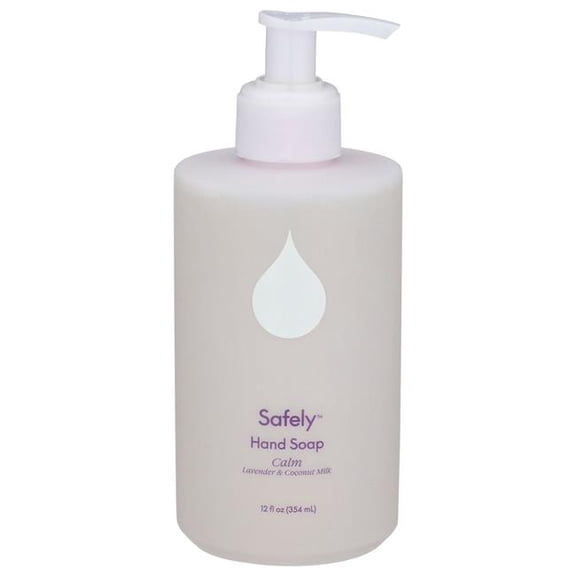 Safely Hand Soap Calm- Plant-Based Moisturizing Aloe & Coconut Formula with Signature Bright Scent | Paraben-Free, Skin-Calming | Liquid Hand Soap Refill, 12 fl oz,
