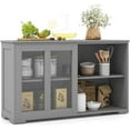 thumbnail image 1 of Safeplus 42" Compact Buffet Sideboard with Sliding Glass Doors and Adjustable Shelf for Dining Room, Living Room, 1 of 7
