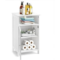 Safeplus Small Floor Storage Cabinet/Organizer with Drawer and Door, For Bathroom & Toilet, White