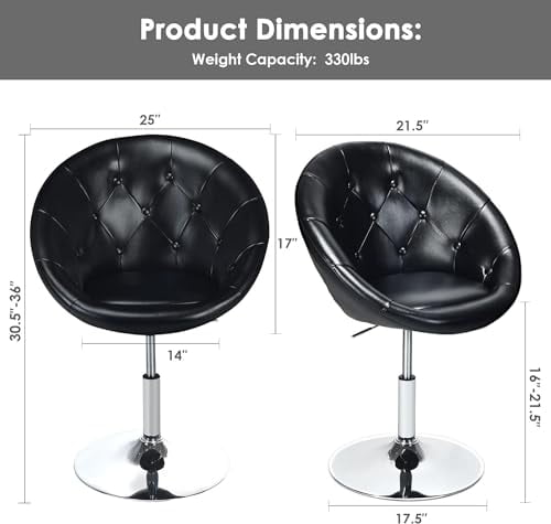 Safeplus Vanity Chair with Back, Modern Swivel Height Adjustable Makeup ...