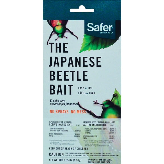 Safer # 70006 Japanese Beetle Trap Attractant Bait / Lure - Quantity 8 Residential Use, Standard Application