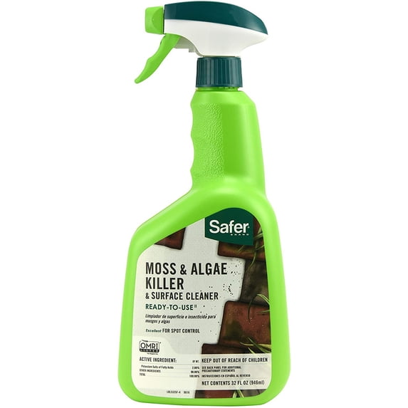 Safer Brand 5325-6 SafeSafer Brand 32Ounces 5325 Moss and Algae Killer and Surface Cleaner Ready to Use 32O, 1 Pack