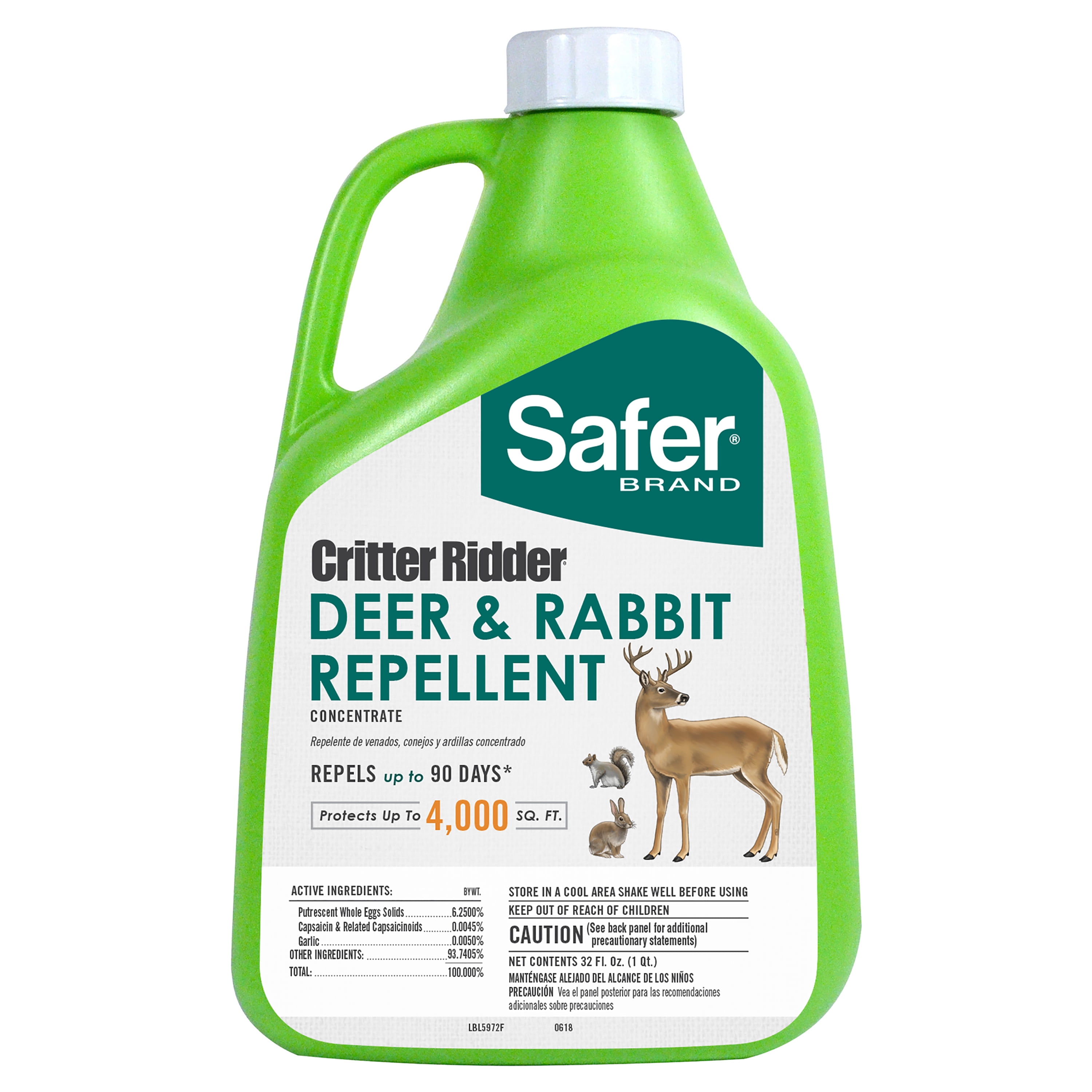 Safer Brand Critter Ridder Animal Repellent Liquid For Deer, Rabbit and Squirrel 32 oz