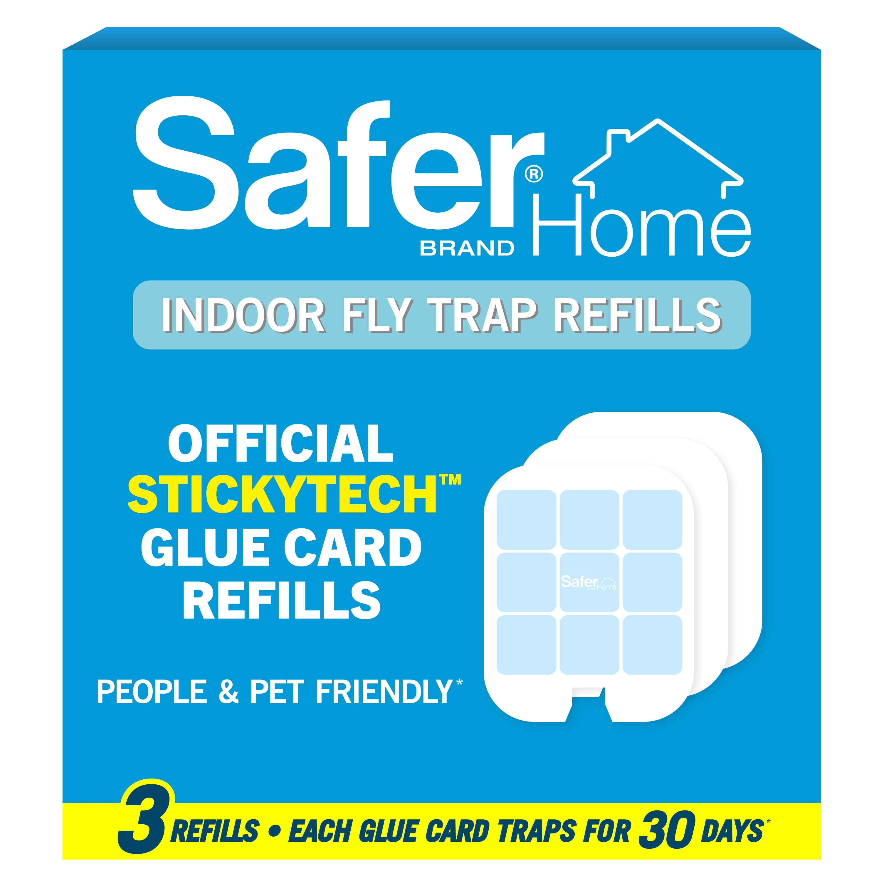 Safer Home Sticky Tech Glue Cards for Indoor Insect & Gnat Trap - House ...