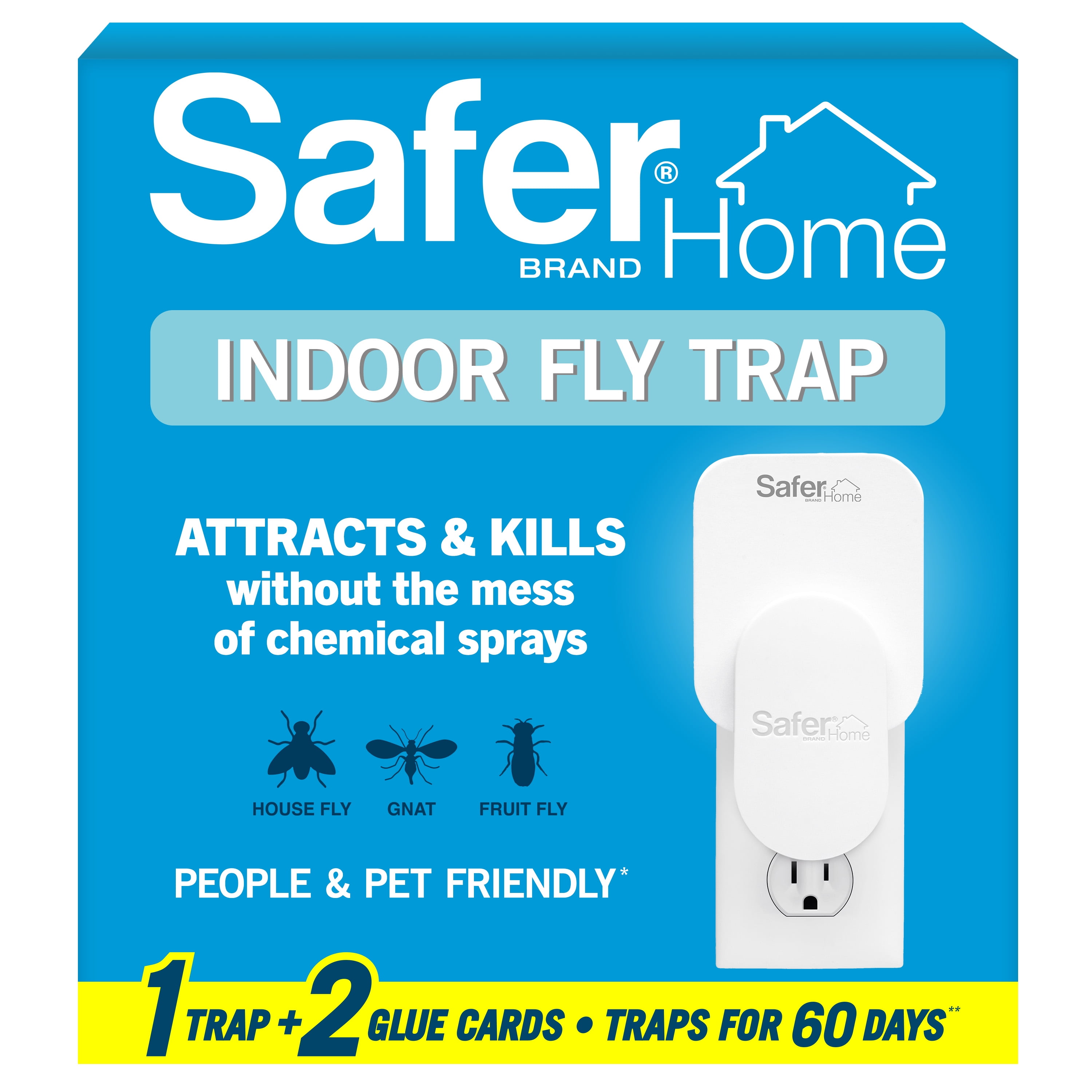 Safer Home Indoor Fly Trap - 1 Trap, 2 Glue Cards