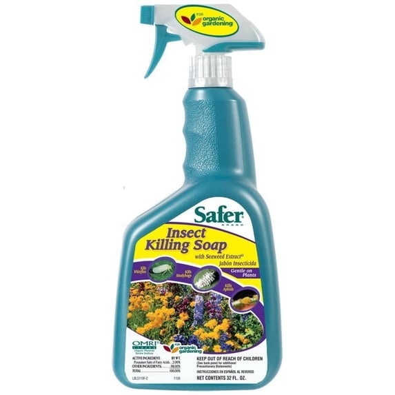 Safer Insect Killing Soap With Seaweed Extract Multiple Insects Spray 32 Oz — Residential Use, Standard Application