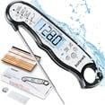 thumbnail image 1 of Instant Read Meat Thermometer for Cooking, Fast & Precise Digital Food Thermometer with Backlight, Magnet, Calibration, and Foldable Probe for Deep Fry, BBQ, Grill and Roast Turkey(Black), 1 of 6
