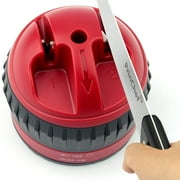 Safest Knife Sharpener, One-Hand-Done-Sharpening Non Slip with Suction Cup, Premium Knife Sharpen Tool for Straight Smooth Blades Knives, Quick and Easy Kitchen Manual Sharpening for Razor Sharp,