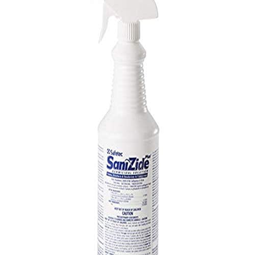Safetec 34810 SaniZide Plus Germicidal Solution, 32oz. Spray, Plastic