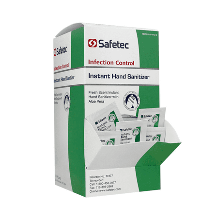 Safetec Hand Sanitizer Fresh .9 g. pouch 144 ct. box - 12 boxes/case