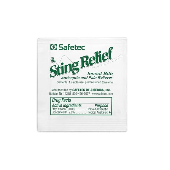 Safetec Insect Sting Relief Wipes, 52013 (48 Wipes Each) BULK