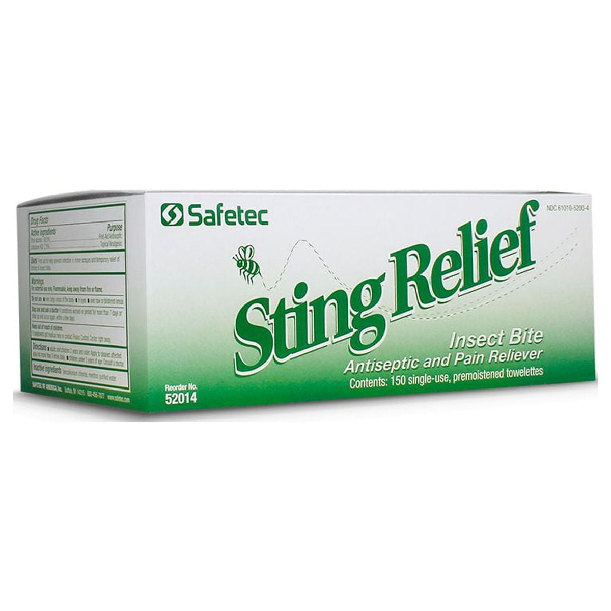 Safetec Sting Relief Wipes, Temporary Relief of Insect Bites and Stings