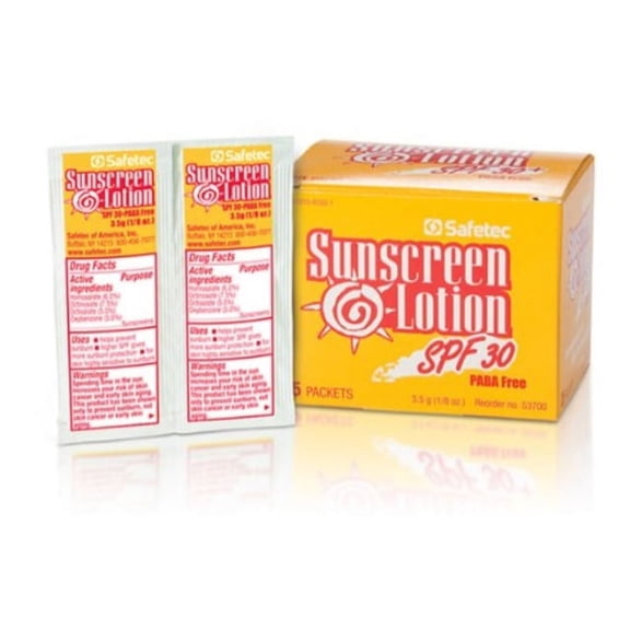 Safetec Sunscreen Lotion 3.5 gram Packets SPF 30 - (Box of 25)