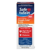 Safetussin Max Strength Multi Symptom Cough, Cold and Flu, Liquid, 8 oz