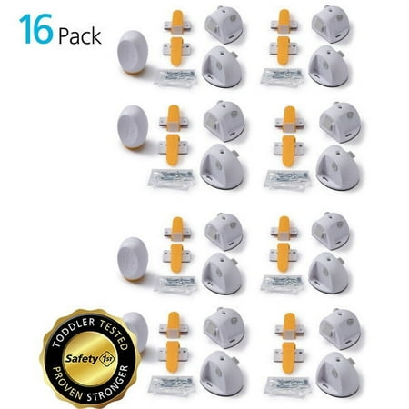 Safety 1ˢᵗ Adhesive Magnetic Lock System - 16 Locks and 4 Keys, White