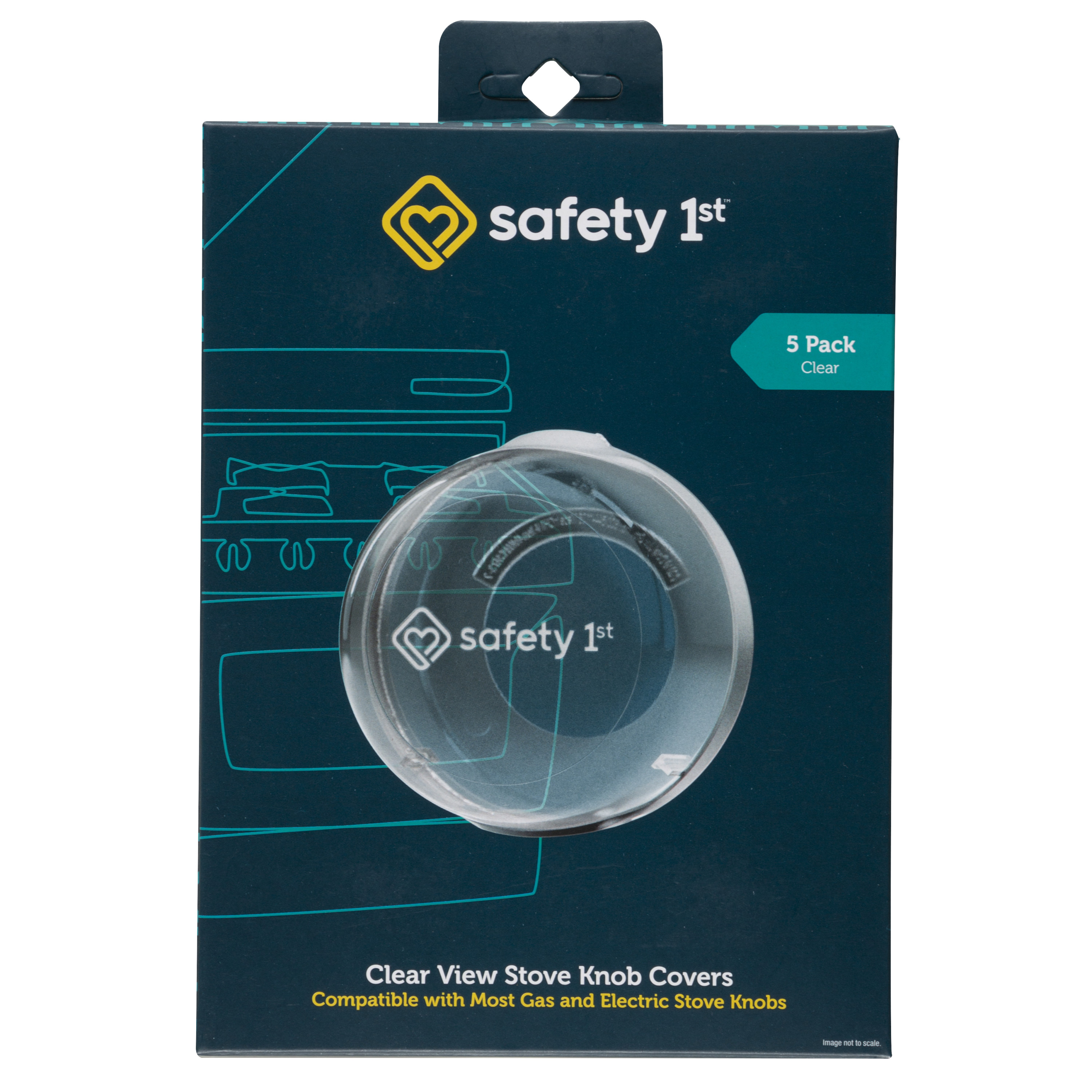 Safety 1ˢᵗ Clear View Stove Knob Covers (5 Pack), Clear - image 1 of 10