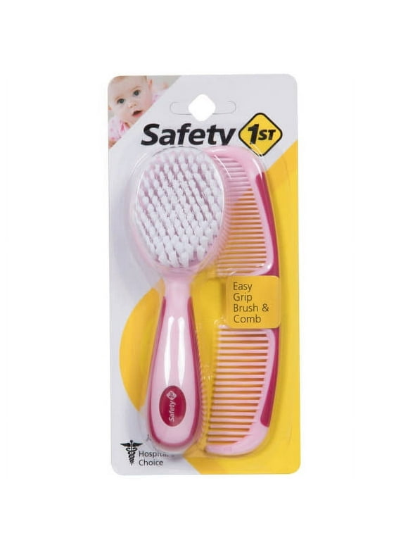 Safety 1ˢᵗ Easy Grip Brush & Comb, Pink