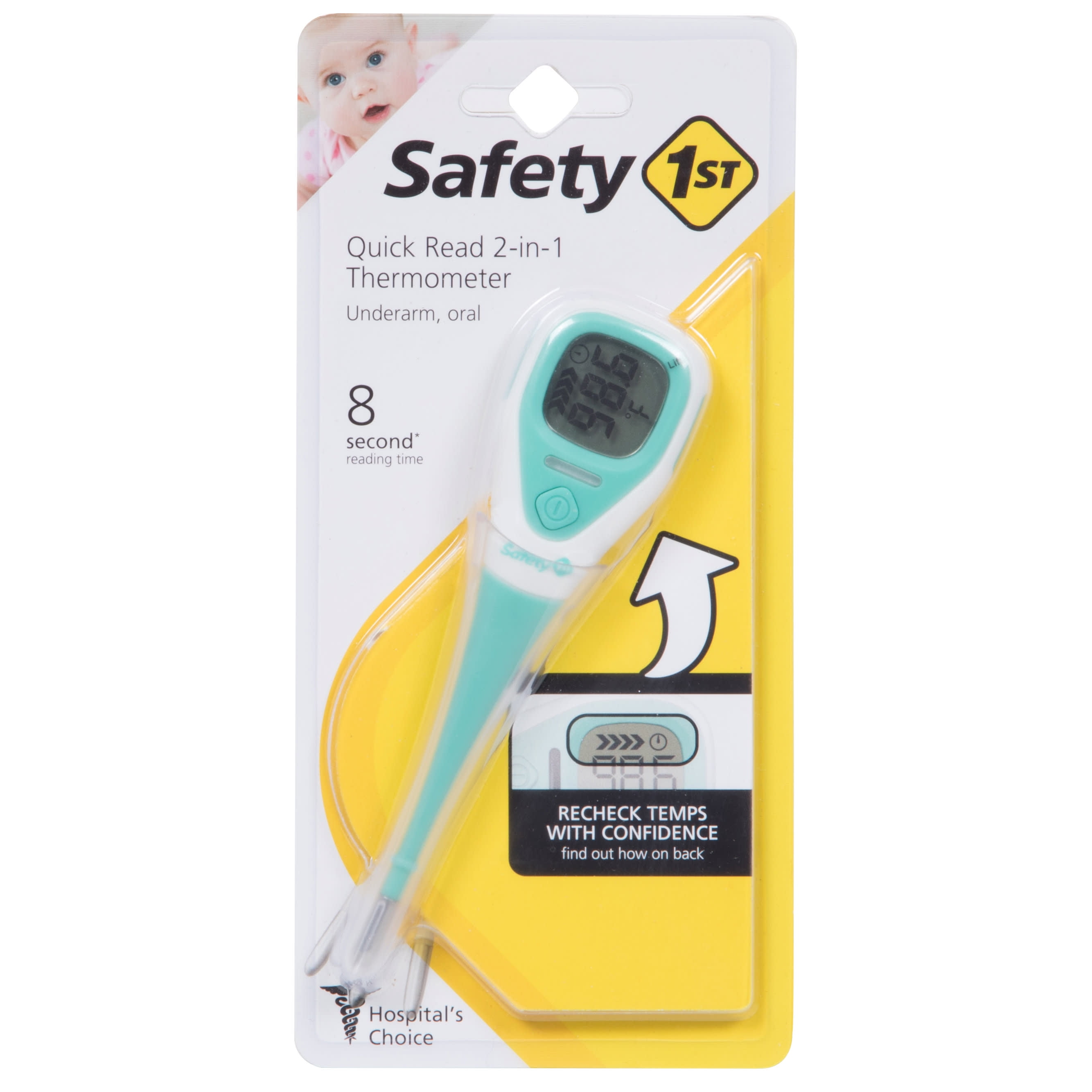 Safety 1ˢᵗ Quick Read 2-in-1 Thermometer, Aqua