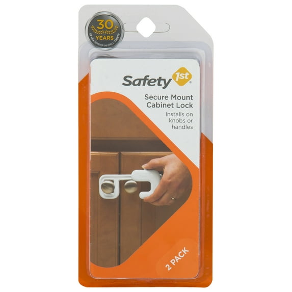 Safety 1ˢᵗ Secure Mount Home Safety Cabinet Lock (2pk), White